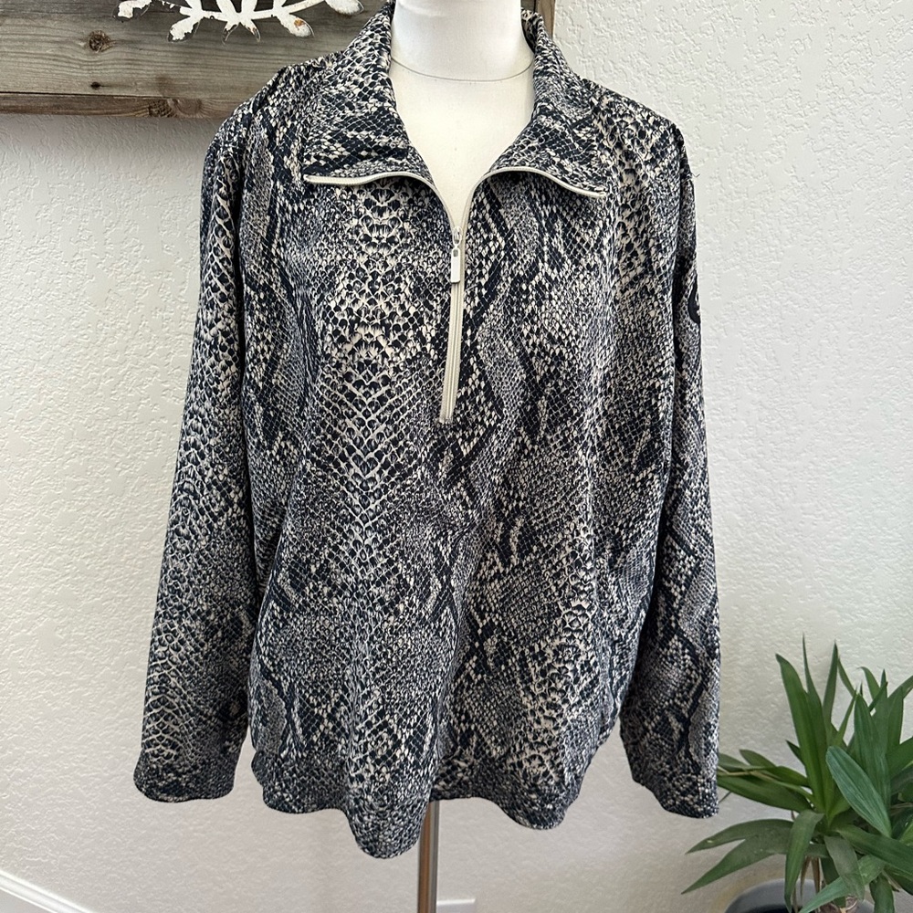 Sunderland of Scotland Snakeskin Print 1/4 zip Golf Jacket ladies L